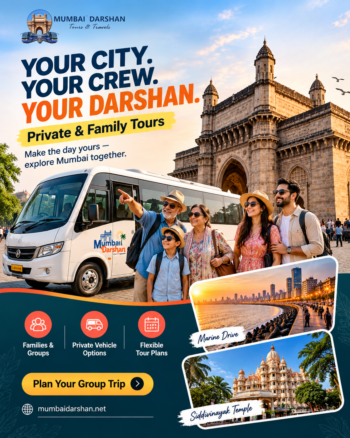 Your City. Your Crew. Your Darshan! 🚌🌇