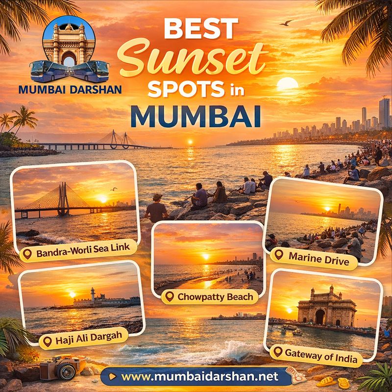 Best Sunset Spots in Mumbai | Mumbai Darshan Evening Sightseeing Guide